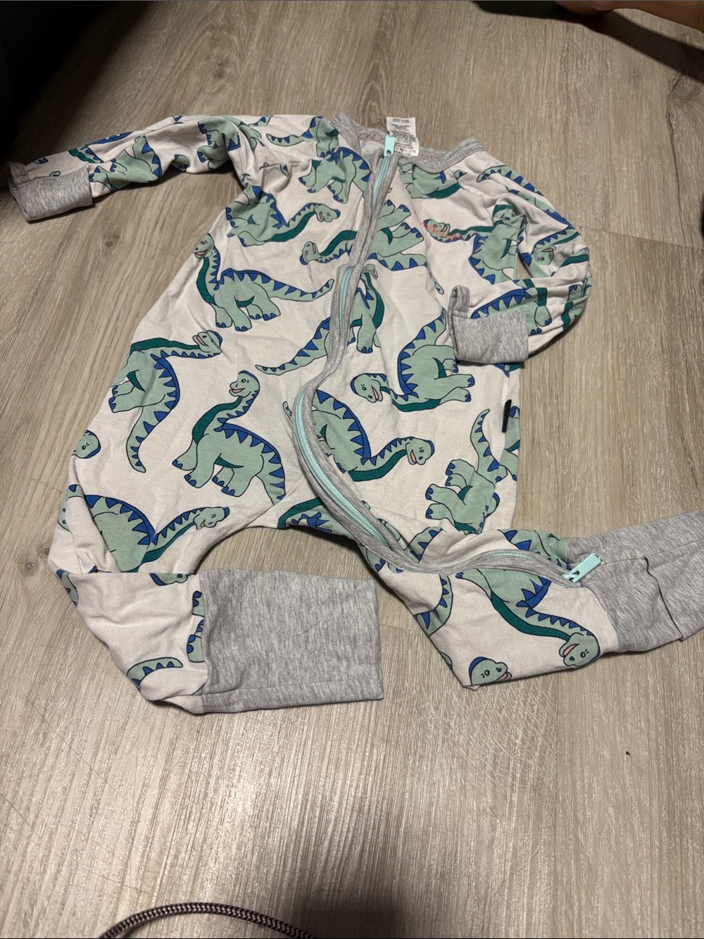 Bonds Dinosaur Zip One-Piece Footie - Gray & Green